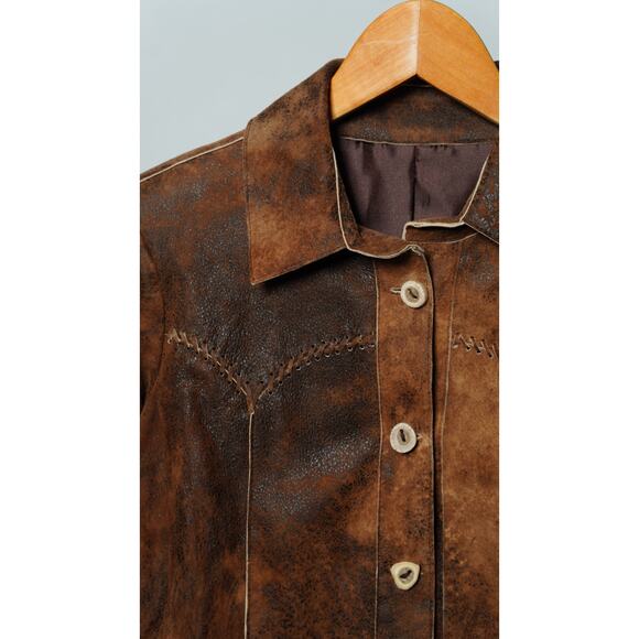 Juan Antonio Lauren Suede Leather Jacket Size 6 in Safari Tan - Picture 2 of 10